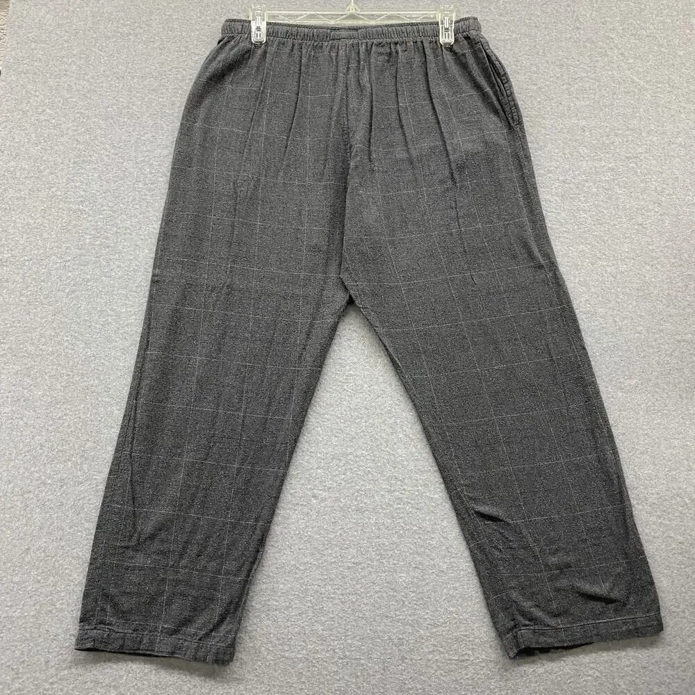 Polo Ralph Lauren Pajama Pants Mens XL Gray Windowpane Plaid Comfort Lounge